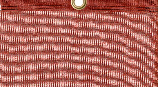 Detail picture of PE air permeable cover, terracotta, with eyelet and border on top