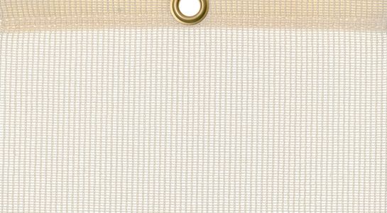 Detail picture of PE air permeable cover, creme, with eyelet and border on top