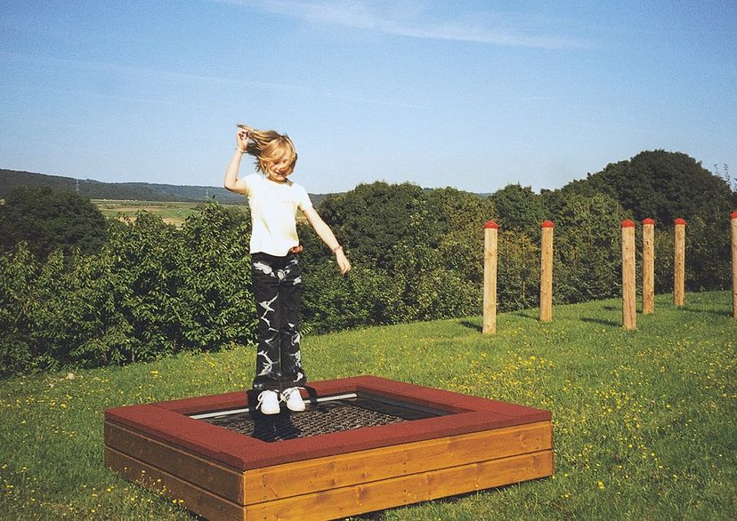 Mini-Trampolin zum Aufstellen mit hochwertiger Holzverkleidung