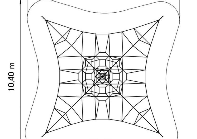 Seilpyramide SPIDER 6 mit 4 Abspannungen