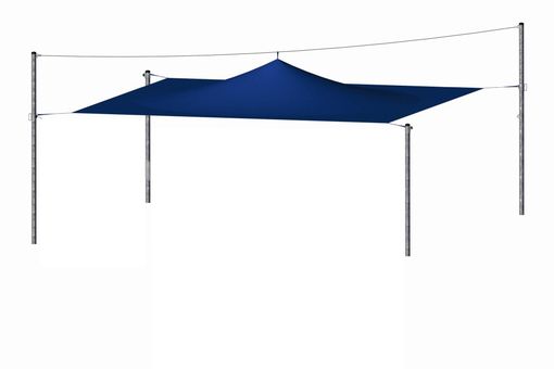 Sonnenpavillon-Abdeck-Kombination, mit Bodenhülsen