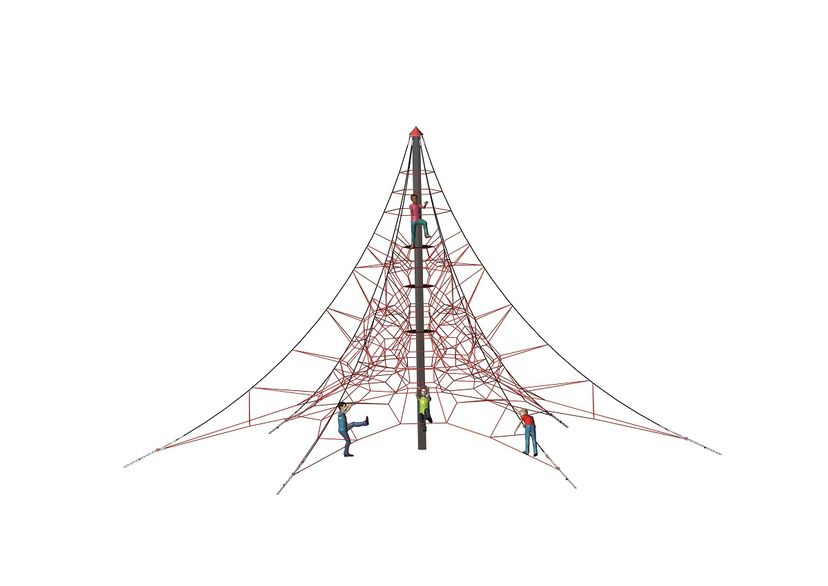 Seilpyramide SPIDER 8 mit 6 Abspannungen