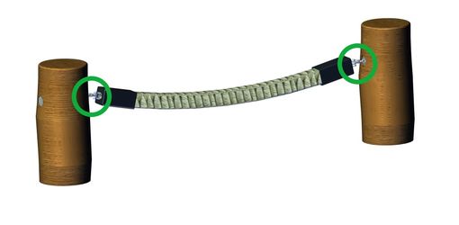 Extra charge - End attachments for running rope