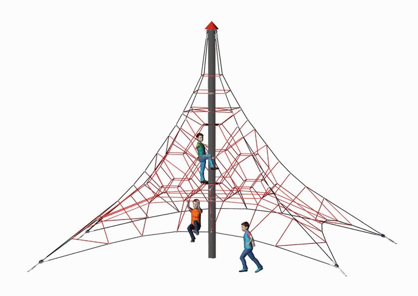 Seilpyramide SPIDER 6 mit 4 Abspannungen