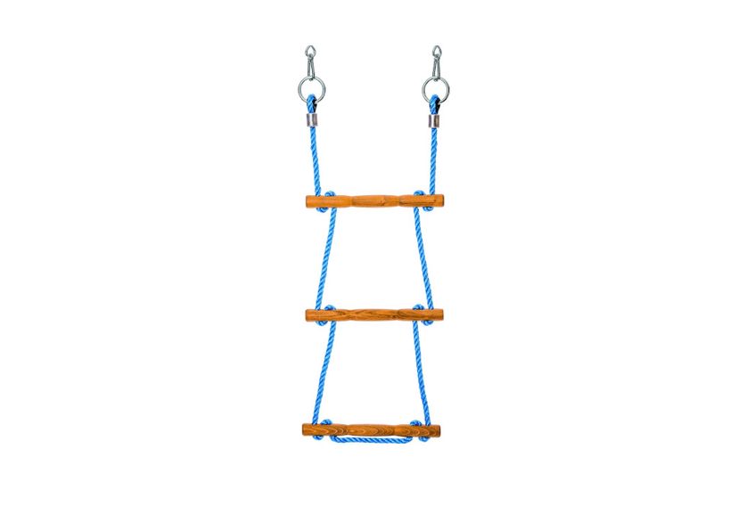 PP rope ladder with acacia wood rungs