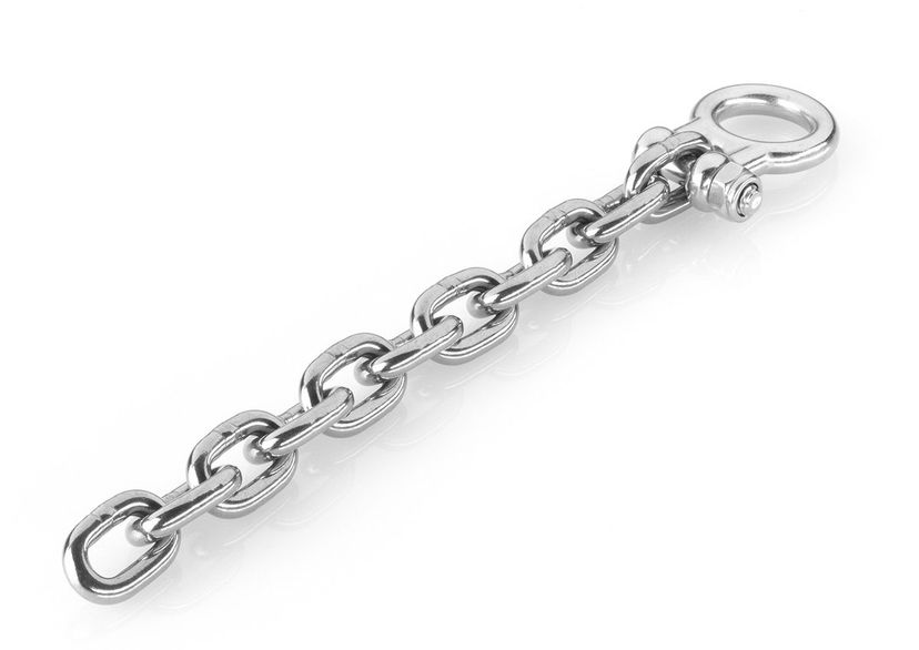 Stainless steel M8 chain shackle, incl. chain