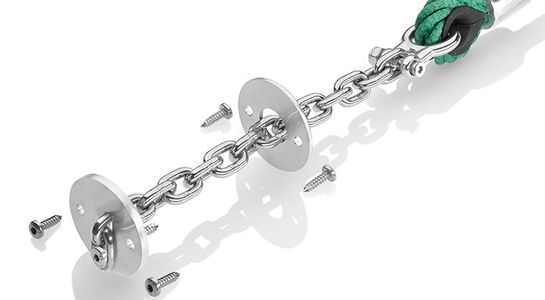 Stainless steel M8 chain shackle, incl. chain