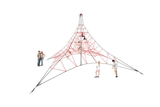 Seilpyramide SPIDER 6 mit 4 Abspannungen
