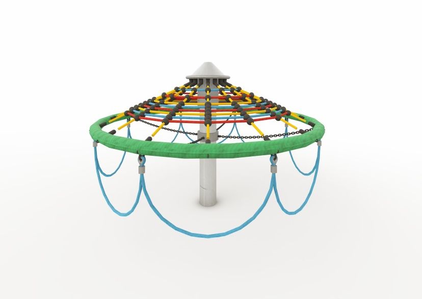 Mushroom Carousel with steel mast, spinning