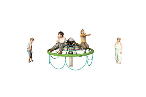 Mushroom Carousel with steel mast, spinning