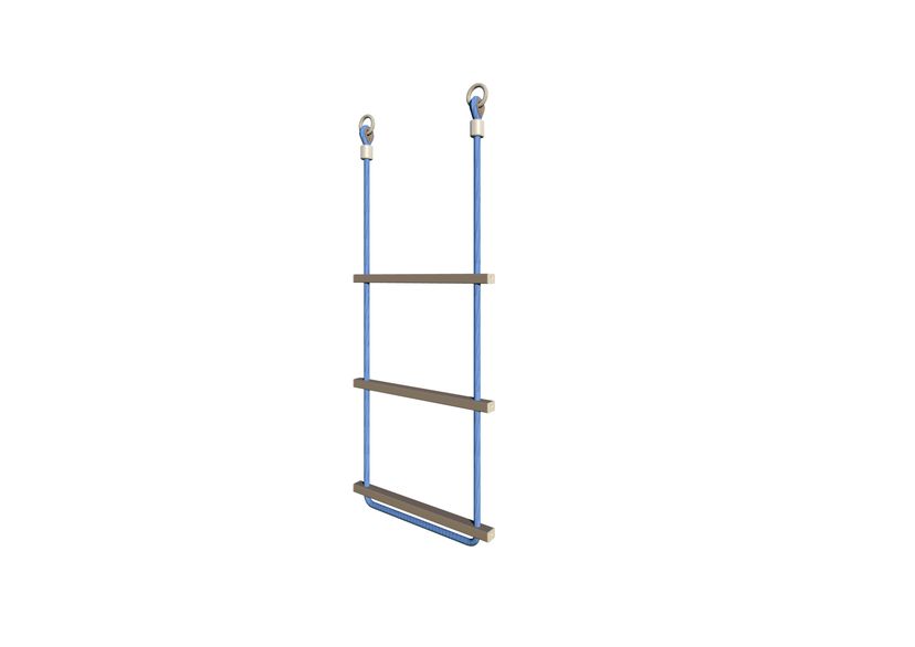 Rope ladder with aluminium rungs