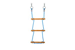 PP rope ladder with acacia wood rungs