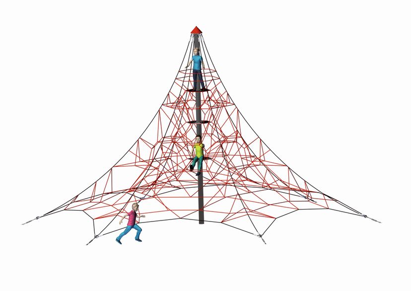 Seilpyramide SPIDER 6 mit 6 Abspannungen