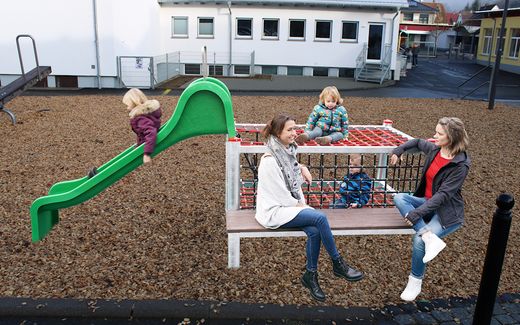 The playground becomes a meeting place