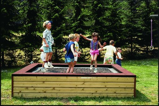 Trampolin 2000 - Das Original, zum Aufstellen mit hochwertiger Holzverkleidung