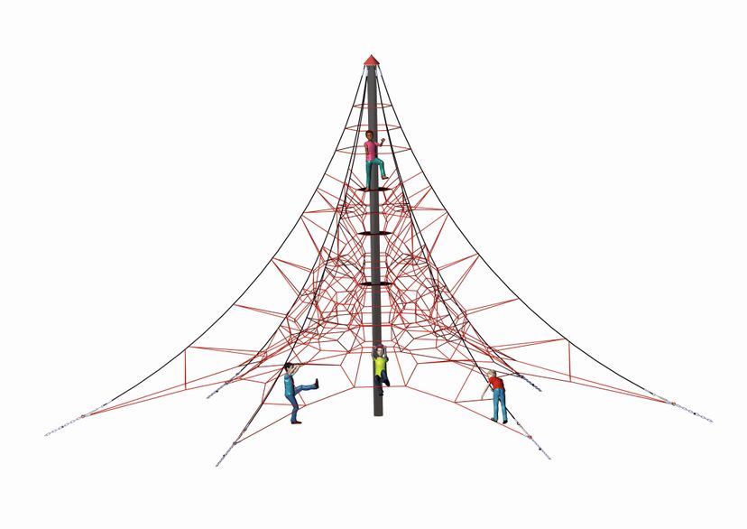 Seilpyramide SPIDER 8 mit 6 Abspannungen