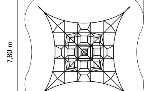 Seilpyramide SPIDER 4 mit 4 Abspannungen