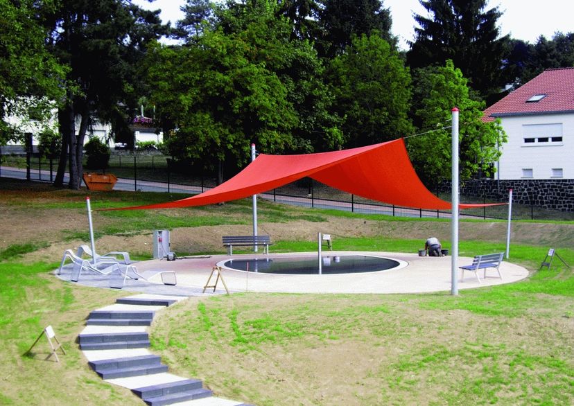 Sun pavilion cover combination, without ground sleeves