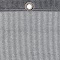 Luftdurchlässige Plane, silber, mit Öse im oberen verstärkten Rand, Detailbild