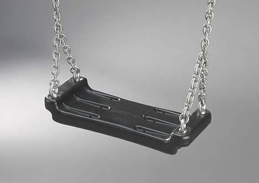 Swing seat, Black, with 2.00 m long chains and safety link no. 5