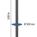 Standpfosten Stahl, inkl. Stehfläche (HDPE), einzeln