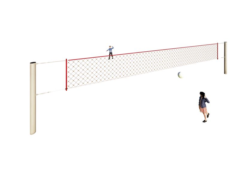 Volleyballnetz mit Stahleinlage (Clipsnetz) ohne Pfosten