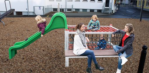 The playground becomes a meeting place