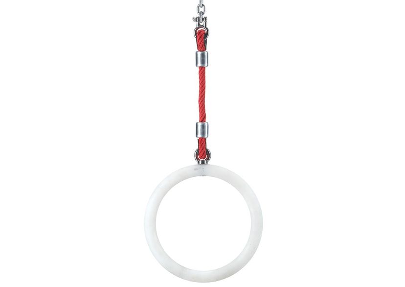 Gymnastics rings per piece with polypropylene multifilament hanging ropes