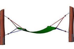 Polyester hammock, for robinia posts