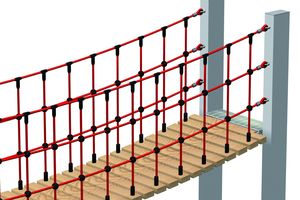 Netzgeländer für Holz- oder Gummibodenlaufstege, per lfd.m.