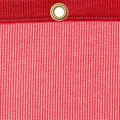 Luftdurchlässige Plane, rot, mit Öse im oberen verstärkten Rand, Detailbild