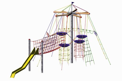 Bird´s Nest Tree with bridge and slide - Wood