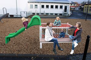 The playground becomes a meeting place