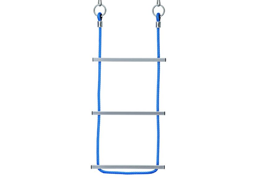 Rope ladder with aluminium rungs