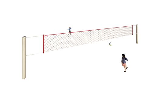 Volleyballnetz mit Stahleinlage (Clipsnetz) ohne Pfosten
