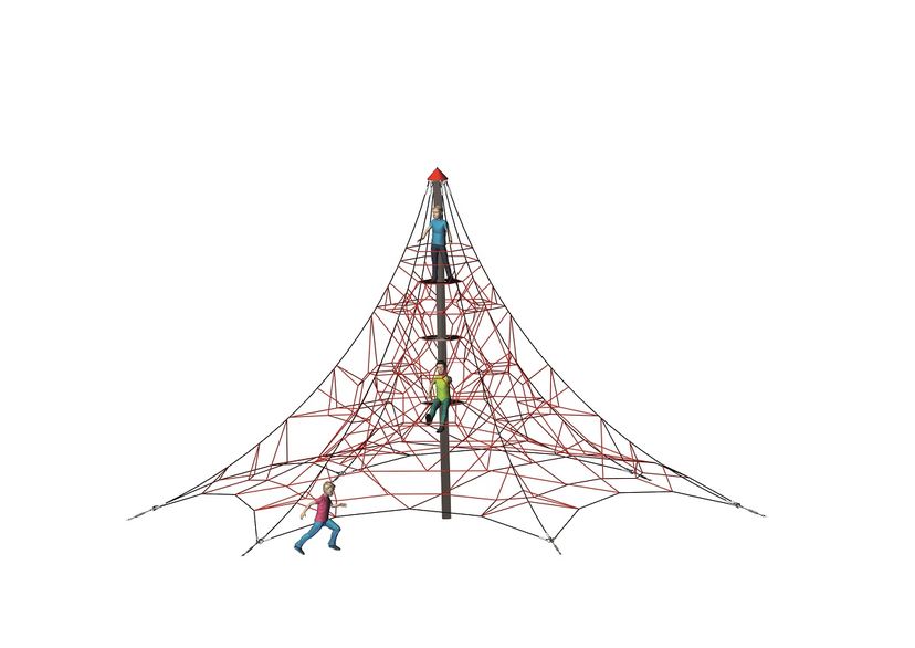 Seilpyramide SPIDER 6 mit 4 Abspannungen