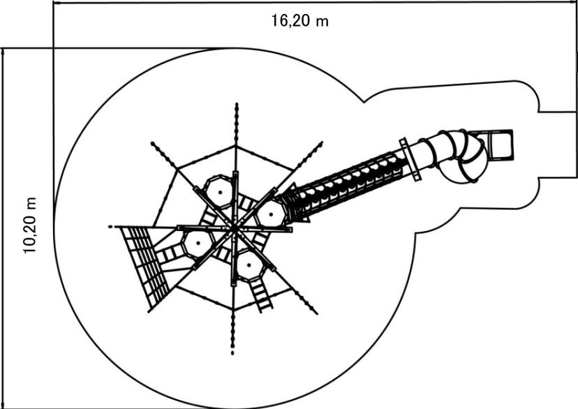 Bird’s nest tree incl. bridge and spiral chute