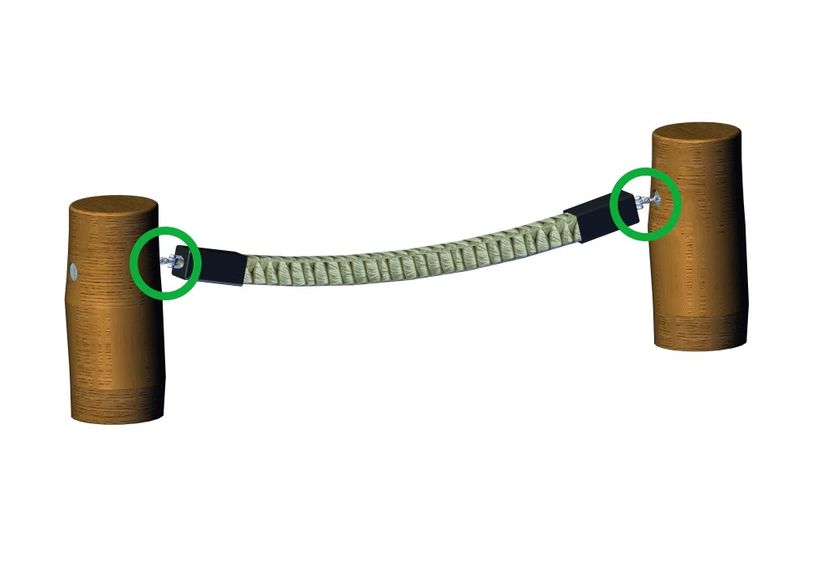Extra charge - End attachments for running rope