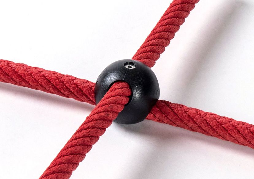 Kletternetz aus Herkulesseil, Ø 16 mm, mit Kunststoff-Knotenkugel, Maschenweite 35 cm