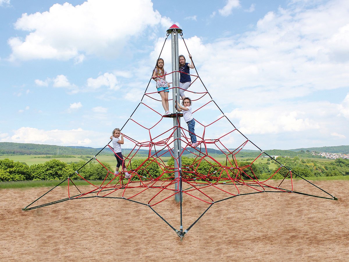 SPIDER 4 rope pyramid with 4 guy lines Huck